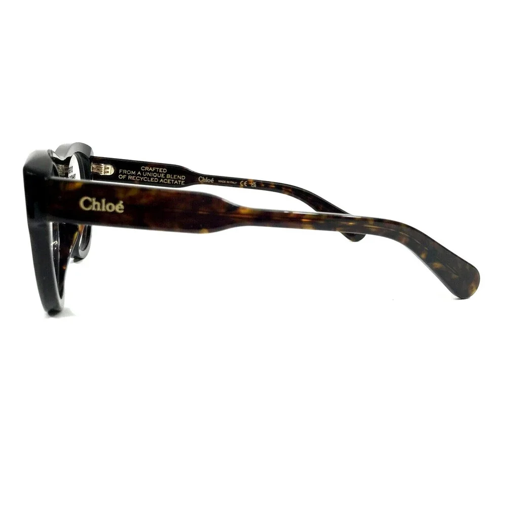 Chloe Eyeglasses Frames CH0152O 002 Dark Tortoise Round Full Rim 53-17-145